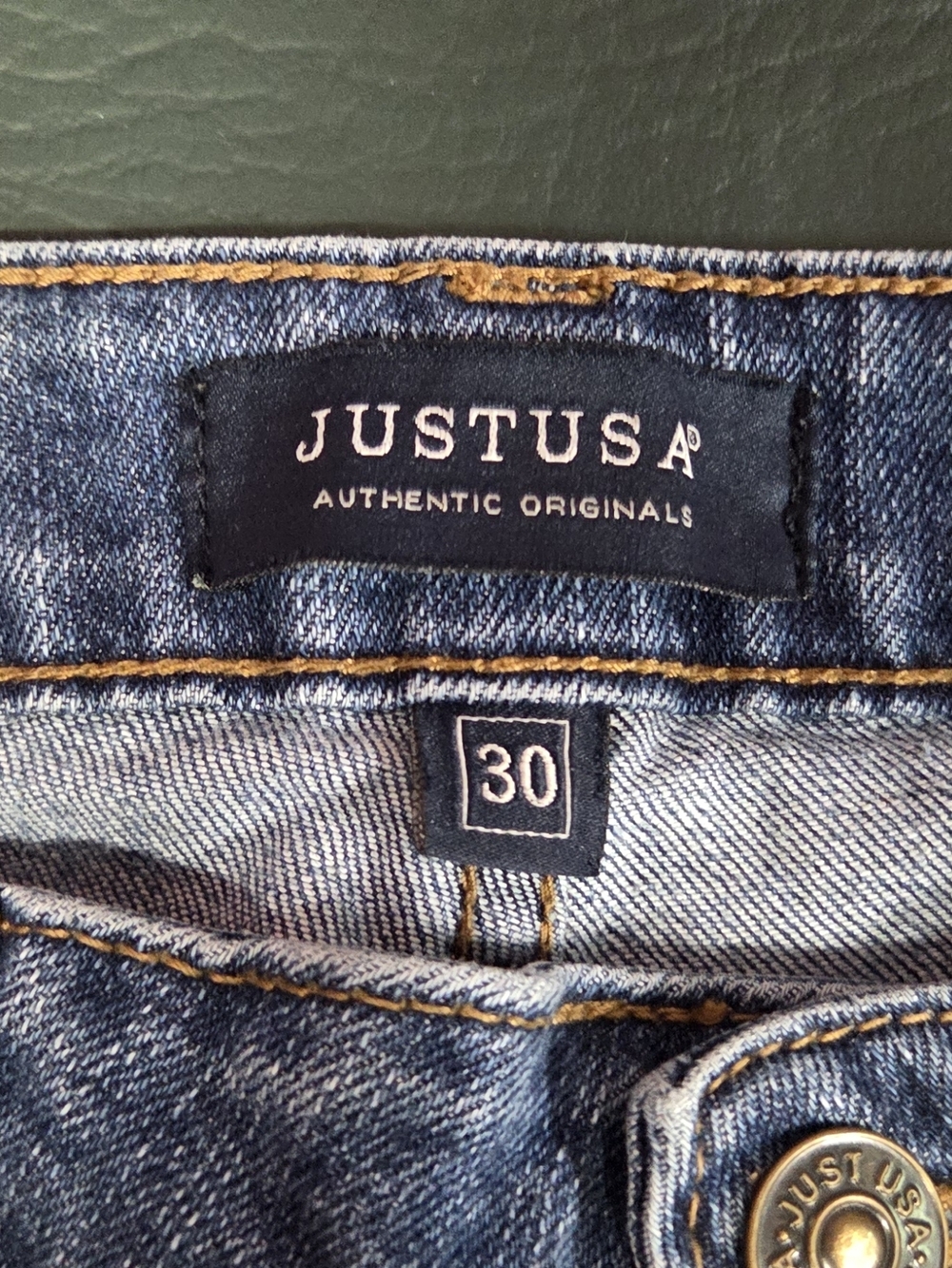 **Just USA Women's Slim Straight Distressed Blue Jeans** - Picture 5 of 8